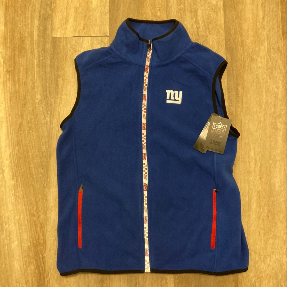 Men’s NFL Football New York Giants Blue Fleece Vest Size Medium